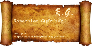 Rosenblat Győző névjegykártya