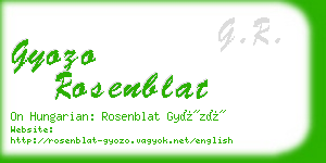 gyozo rosenblat business card